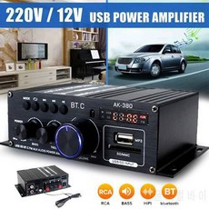 Ak380 40W * 2 12V 전력 증폭기 블루투스 5.0 수신기 스테레오 홈 자동차 저, 상세내용참조