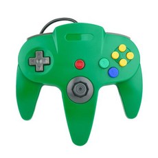 N64 레트로 게임 컨트롤러 조이스틱 클래식 게임 패드 닌텐도 스위치 PC 맥 노트북 컴퓨터용 USB 유선 게임 패드, 1개, 6) 1-Green