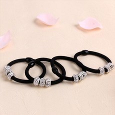 abm 큐빅실버볼 머리끈 20p, 단품