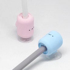 미킵 멀티멜로우 실리콘 칫솔 꽂이 2개입, 블루1개+핑크1개