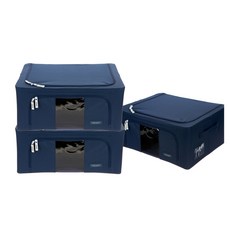 모던하우스 충장 WOW 윈도우 폴딩 수납 44L 3PCS 세트 네이비 (BT0120007), 1개