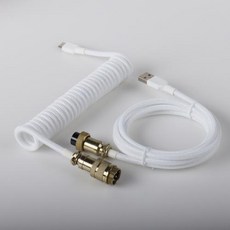 LANO 코일 케이블 C타입 키보드 1.5 미터 기계식 데이터 화이트 에비에이터 커넥터 액세서리 매칭, 없음, 1개