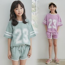 베베앤리본 남아 여아 초등학생 고학년 LK_23 두줄 반바지 상하 세트 초5 초6 쥬니어 여름신상 중학생 츄리닝 옷 의류