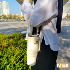 아스티 텀블러 스트랩 악세사리 실리콘 손잡이 끈, 1개, 오프화이트