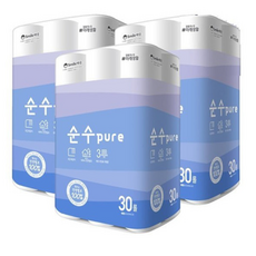 미래생활 순수 퓨어 PURE 천연펄프 화장지 25m 30롤, 3팩