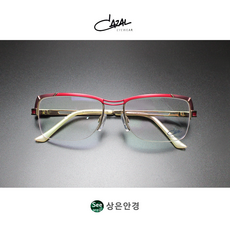 카잘 CAZAL 4225 COL 003 레드/골드/브라운 53 사이즈 티타늄 반무테 여성 안경