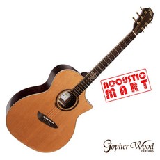 고퍼우드 G620CE 픽업장착 탑백솔리드 GA바디 컷어웨이 중급 고급용 어쿠스틱 통기타 시더 상판의 은은한 사운드