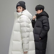 호미존 캐주얼 남여공용 경량 롱패딩 두거운 후드 점퍼 빅사이즈 100kg까지