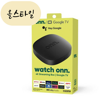 [해외] 구글 TV 4K 스트리밍 박스 2023 Onn 미국발송 정품 올스타일, 1개