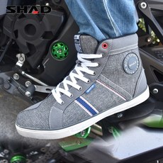 SHAD Motorcycle Riding Shoes 스트리트 레이싱 바이커 캐주얼 부츠 Protective Moto Short Boot 2 Pair Extra Shoelace, [05] 8.5, [02] GRAY