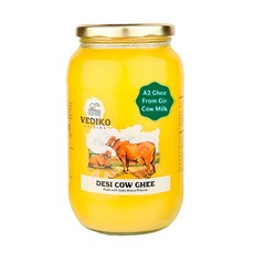 인도정품 Vediko A2 Gir Cow Ghee 기버터 1L / 500ml / 250ml 100% 순수 버터 자연스럽고 건강한 품종, 1개