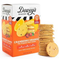 Dewey's Bakery 크랜베리 오렌지 모라비안 스타일 얇은 쿠키 | 인공 향료 합성 색소 또는 방부제 없음 | 소량으로 구운 | 793.8g(28온스) (1팩), Dewey's Bakery 크랜베리 오렌지 모라비안 스, 1개, 794g