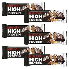 Musashi High Protein Bar Chocolate Brownie 무사시 하이 프로틴 바 다크 초코 솔트 카라멜 90g 6팩, 6개