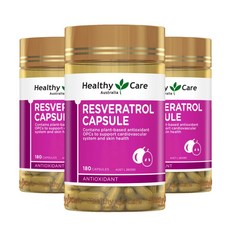 Healthy Care Australia RESVERATROL CAPSULE 헬시케어 호주 레스베라트롤 180캡슐 3팩, 3개, 180정