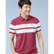 헤지스 골프 남성 20SS [Online Limited] 딥퍼플 컬러블록 반팔폴로티셔츠 HUTS0B906U3