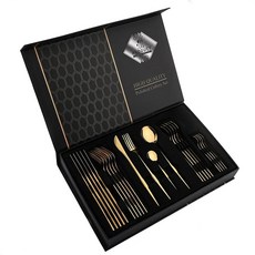 커트레이 나이프 포크 티 스푼 거울 식기 주방 서양식 은식기, 7.Gold box 1Set, 1개