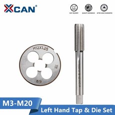 XCAN-왼손 기계 탭 앤 다이 세트 M3 M6 M8 M10 M12 M14 M16 M18 M20 미터법 나사산 드릴 머신 플러그 다이, [07] 2pcs M12x1.5 Set, 2개