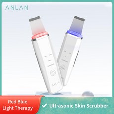 ANNAN 초음파 피부 스크러버 이온 얼굴 세정 삽 필링 안면 리프팅 기계 여드름 블랙헤드 제거 적광 치료법스킨, 01 Green