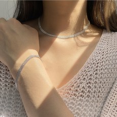 실버초커팔찌세트