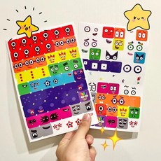 넘버 블럭스 스티커 매거진 Numberblocks 애니메이션 패턴 diy 4장