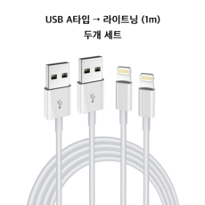 아이폰 USB A to 라이트닝 8핀 타입 고속 충전 케이블 FOXCONN 생산 정품, 2개, 1m