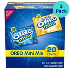 OREO Mini Mix Cookies Variety Pack 나비스코 오레오 미니 믹스 샌드쿠키 기본 골든 1oz(28g) 20개입 2팩, 28g, 2개