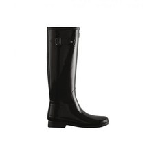 (W) 헌터 리파인드 슬림 핏 톨 글로스 웰링턴 부츠 블랙 Hunter Refined Slim Fit Tall Gloss Wellington Boots Black