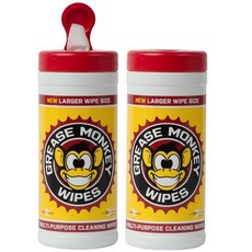 Grease Monkey Wipes 자동차 세정티슈 다용도 헤비 듀티 청소 물티슈 캐니스터 25개 2팩 Q1645453, Pack of 2/ 25-Count, 2개