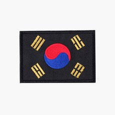 태극기약장 검정금사 벨크로 군인가방 패치 와펜