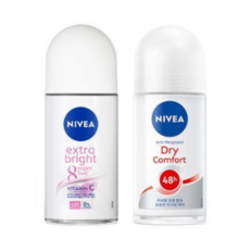 니베아 데오드란트 롤온 브라이트+드라이 세트, 1세트, 100ml