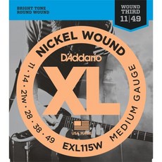 D Addario EXL115Wx5 (5 sets) Electric Guitar Strings 3rd String Wound Nickel Round Blues Jazz Roc
