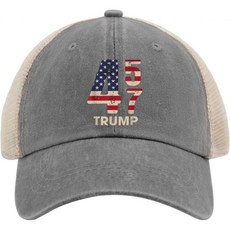 Trump 2024 45 47 모자 Youth 골프 그레이02 남성 선물 for Grandma 쿨 캡