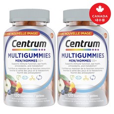 Centrum 센트룸 멀티구미 실버맨 120정-2병 (3가지 맛> 먹기 편하고 맛있는 구미형 멀티비타민/미네랄>캐나다 내수용)