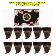 *100%인모 염색도가능 1박스(10개입) 헤어뽕 헤어볼륨 모발<벨크로>(사이즈6cm*9cm) 헤어뽕, 2개