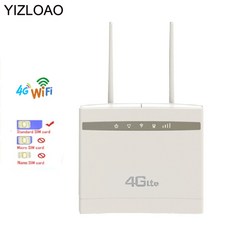Sim 카드 슬롯 WAN/LAN 포트가있는 YIZLOAO 4G/LTE CPE WIFI 라우터 모뎀 SMA 커넥터 안테나가있는 광대역 핫스팟 CAT4 CPE|모뎀, 1개, USB WIFi Router, 단일