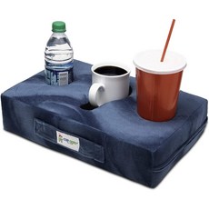 Brand Cup Cozy Pillow 소파 컵 받침대 TV에서 본 코지 디럭스 베개 (밀봉)-세계 최고의 홀더! 음료를 가까이두고 엎 지르지 않도록하십시오. 소파 바닥 침대 인간 동굴 자동차 RV 공원 해변 등 어디에서나 사용하십시오!, 1개
