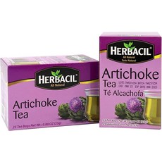 Herbacil Artichoke Tea 허브 티 카페인 프리 박스당 티백 25개 팩 (50봉지), 25g