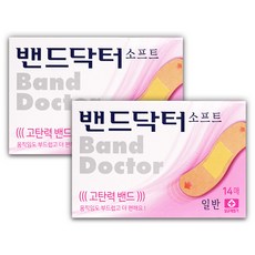 밴드닥터 소프트밴드 일반형 14매 x 2개 고탄력밴드 반창고, 2세트