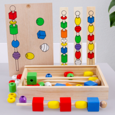 나무구슬블럭실꿰기