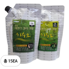 투에이산업 명품 에센스 칼라 크림 염색제 1제 500ml + 2제 500ml, 1N 흑색, 15세트