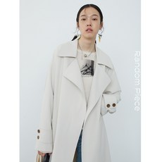 가을 클래식 뒷트임 하이 슬릿 심플 롱 트렌치코트
