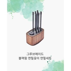 Grovemade 그루브메이드 블랙윙 연필 꽂이 연필 연필깎이 세트