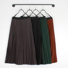 플리츠 울 모직 주름 밴딩 롱 스커트 SK3127(플리)