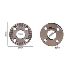 1x 스테인레스 스틸 ARRI Rosette 마운트 어댑터 기어 헤드 커넥터 Dia 3m 20mm 카메라 케이지 핸들 그립 Gimbal Extensi, 4) 2x Dia 20mm, 1개