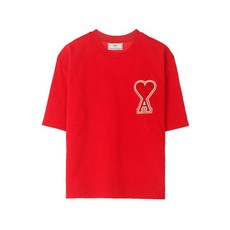아미 20FW A20HJ137726 600 빅하트패치 라운드 반팔티셔츠 레드 남성 티셔츠 TEO 20FWA20HJ137726600