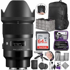 Altura Photo Advanced 액세서리 및 여행용 번들이 포함 된 Sony E 마운트 카메라 용 Sigma 35mm f / 1.4 DG HSM 아트 렌즈, 단일옵션, 단일옵션