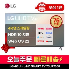 LG 75인치 TV 울트라HD 4K UHD 스마트 LED 티비 75UP7300 넷플릭스 유튜브, 지방권스탠드, 75형