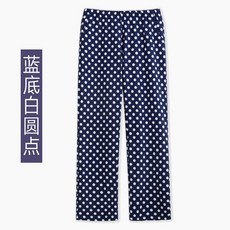 난초 도트 순면 코튼 있다 주머니 봄가을 임부 산후조리 롱 잠옷바지 이지웨어 중년 청년 여성 홈웨어 팬츠