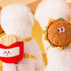 반려견 산책백 실외 하네스 반려동물 배낭 간편한 리드줄, 1개, 프렌치프라이_XL