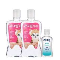 가그린 어린이용 구강세정제 딸기향 (+100ml 증정), 2개, 380ml